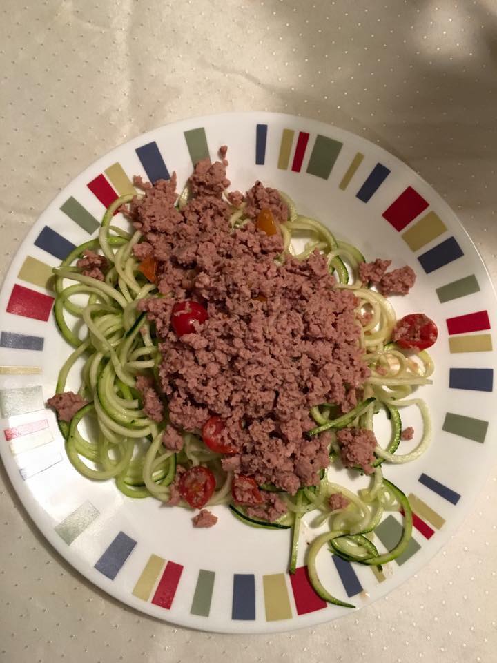 zucchini noodles and lean protein 